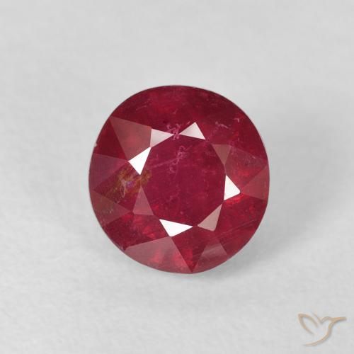 1.99ct 天然 ディープレッド ルビー, ラウンド, VS-SI