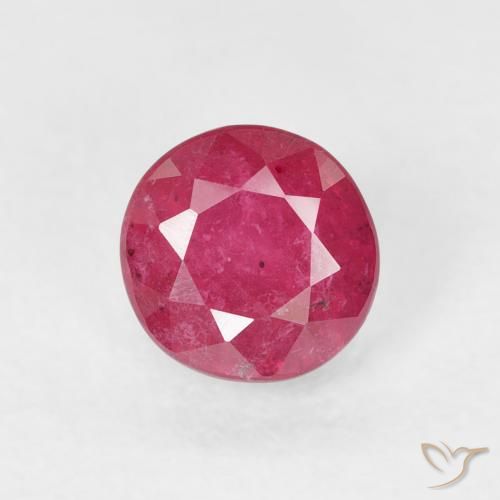 0.80ct 天然 赤みがかったピンク ルビー, ラウンド, VS-SI