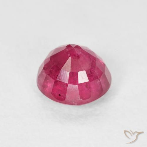0.80カラットの天然赤みがかったピンクルビー、ラウンド、VS-SI