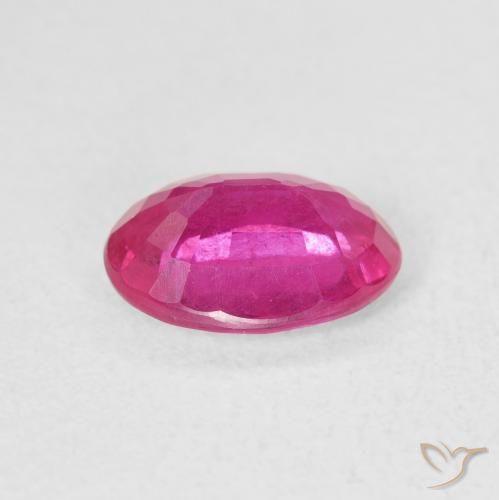 1.55カラットの天然Medium Dark-Pinkルビー、楕円形、VS-SI