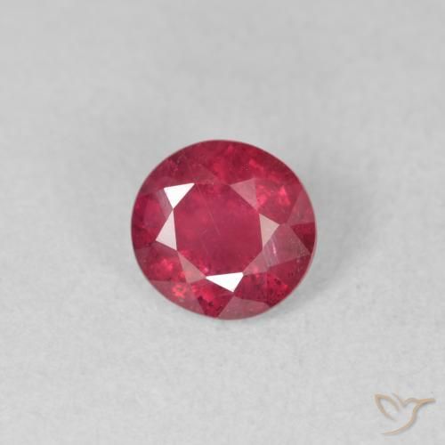 1.08ct 天然 濃い紅 ルビー, ラウンド, VS-SI