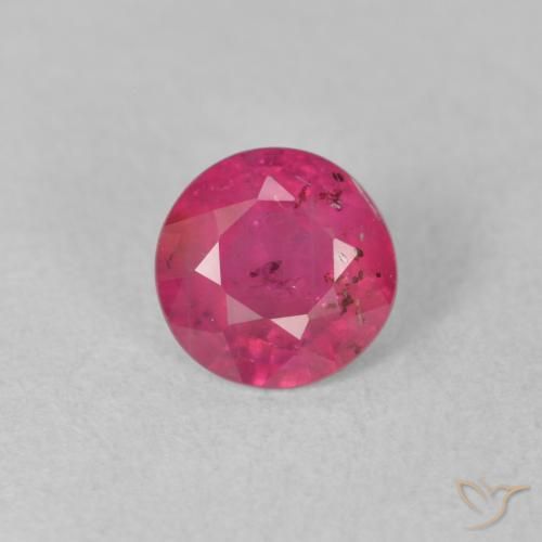 1.34ct 天然 赤みがかったピンク ルビー, ラウンド, VS-SI