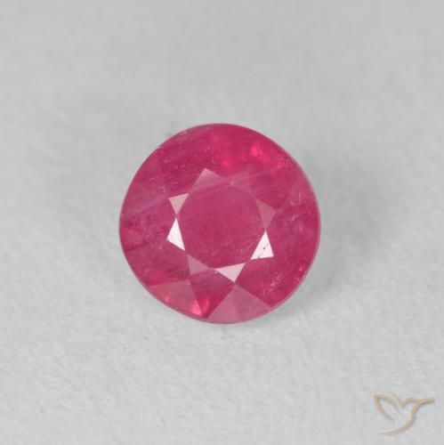 1.48ct 天然 ミディアムレッド ルビー, ラウンド, VS-SI