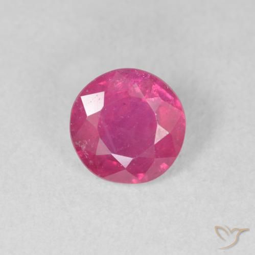 1.41ct 天然 赤みがかったピンク ルビー, ラウンド, VS-SI