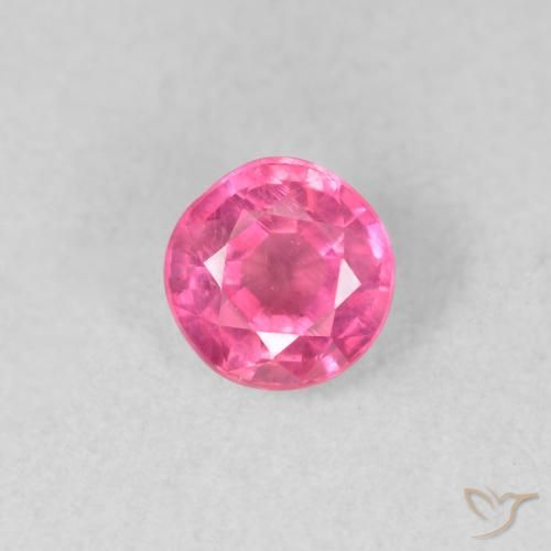 0.82ct 天然 ミディアムピンク ルビー, ラウンド, VS-SI