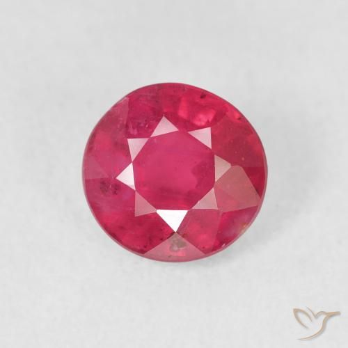 1.48ct 天然 赤みがかったピンク ルビー, ラウンド, VS-SI