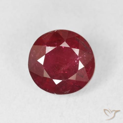 1.74ct 天然 明るい赤 ルビー, ラウンド, VS-SI