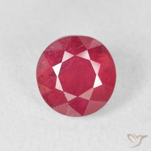 1.51ct 天然 赤みがかったピンク ルビー, ラウンド, VS-SI