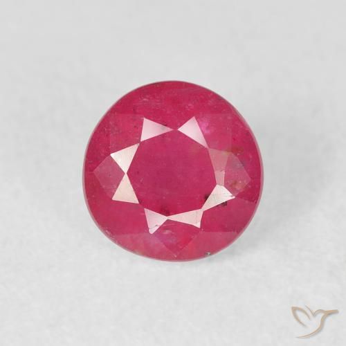 1.40ct 天然 赤みがかったピンク ルビー, ラウンド, VS-SI