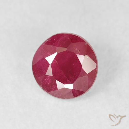 1.09ct 天然 赤みがかったピンク ルビー, ラウンド, VS-SI