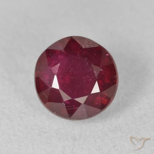 2.04ct 天然 ワインレッド ルビー, ラウンド, VS-SI