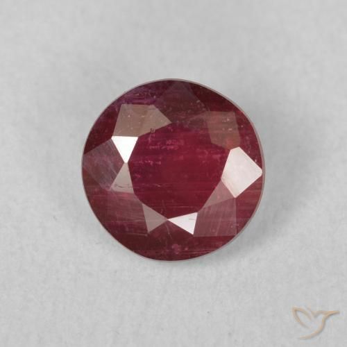 1.46ct 天然 ダークレッド ルビー, ラウンド, VS-SI