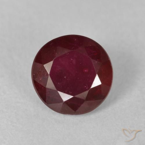 0.86ct 天然 ディープレッド ルビー, ラウンド, VS-SI