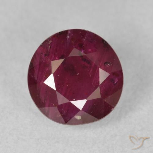 1.58ct 天然 ダークレッド ルビー, ラウンド, VS-SI