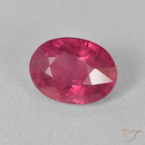 2.03カラットの天然赤みがかったピンクルビー、楕円形、VS-SI