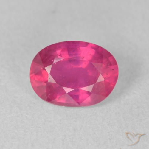 1.53ct 天然 薄いレッド ルビー, 楕円形, VS-SI