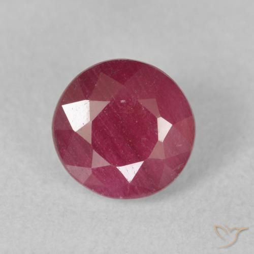1.88ct 天然 濃い赤みがかったピンク ルビー, ラウンド, VS-SI