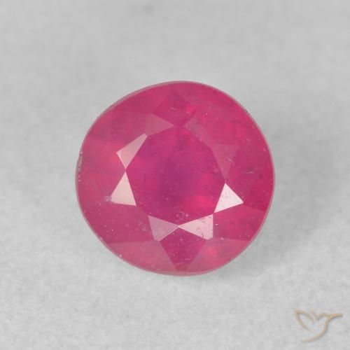 1.19ct 天然 赤みがかったピンク ルビー, ラウンド, VS-SI