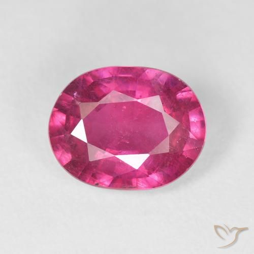 3.45ct 天然 Medium Dark-Pink ルビー, 楕円形, VS