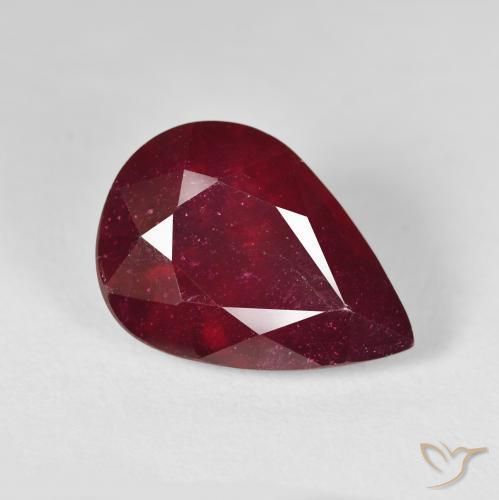 15.39ct 天然 ダークレッド ルビー, 洋梨の形, VS