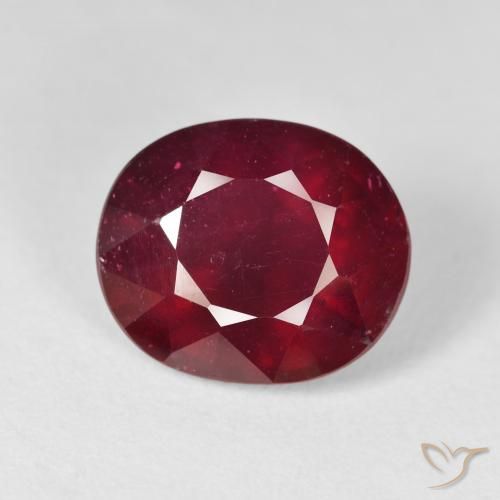 11.22ct 天然 ダークレッド ルビー, 楕円形, VS