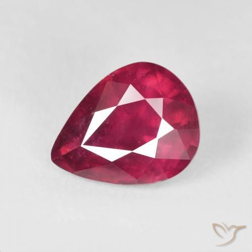 3.57ct 天然 ピンクがかったレッド ルビー, 洋梨の形, VS