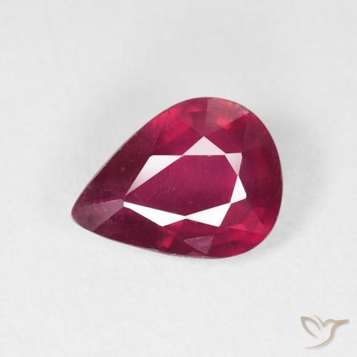 1.99ct 天然 濃い赤みがかったピンク ルビー, 洋梨の形, VS