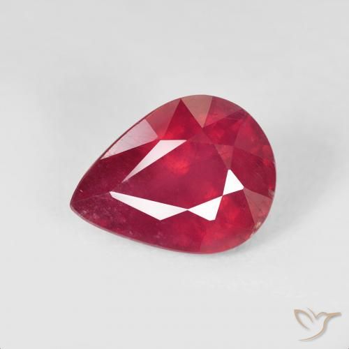 2.58ct 天然 濃い紅 ルビー, 洋梨の形, VS