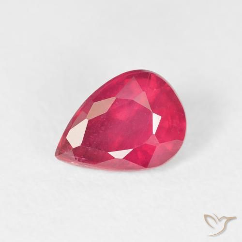 1.04ct 天然 濃い紅 ルビー, 洋梨の形, VS-SI