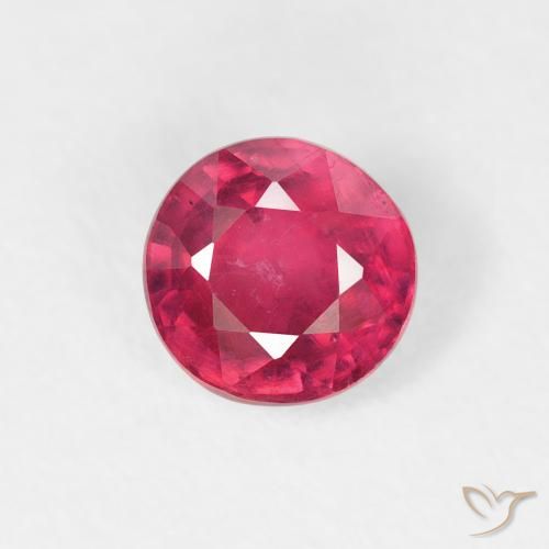0.94ct 天然 Medium Dark-Red ルビー, ラウンド, VS