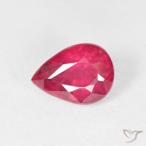 1.11ct 天然 ミディアムレッド ルビー, 洋梨の形, VS-SI