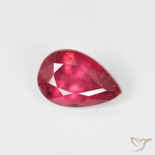 0.71ct 天然 濃い紅 ルビー, 洋梨の形, VS-SI