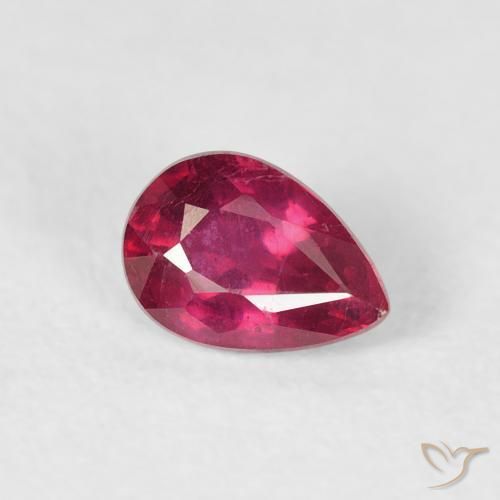 0.66ct 天然 ピンクがかったレッド ルビー, 洋梨の形, VS-SI