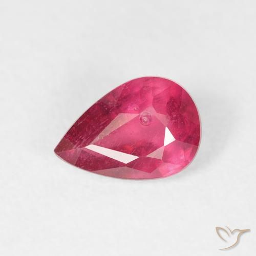 0.60ct 天然 濃い紅 ルビー, 洋梨の形, VS-SI