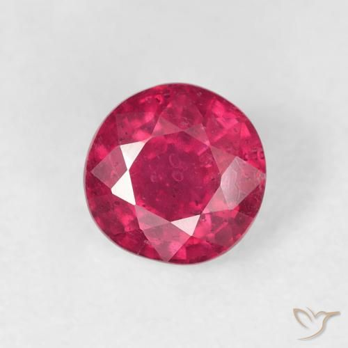 0.99ct 天然 Medium Dark-Red ルビー, ラウンド, VS