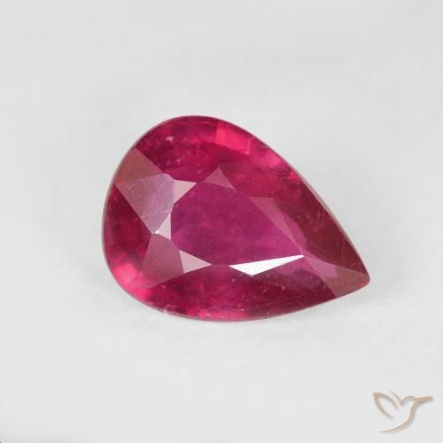 1.14ct 天然 ピンクがかったレッド ルビー, 洋梨の形, VS-SI