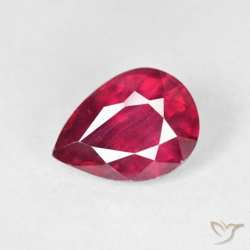 1.86ct 天然 Medium Dark-Red ルビー, 洋梨の形, VS-SI