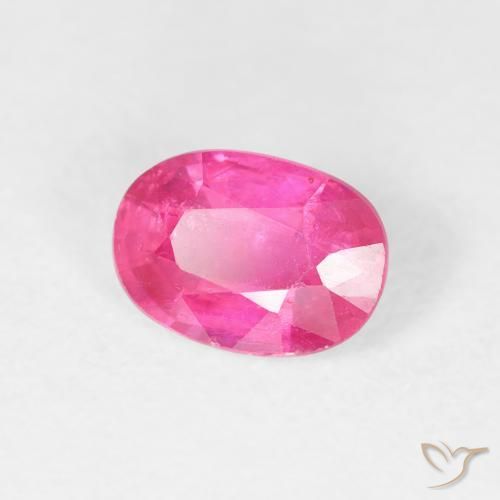 1.27カラットの天然Medium Dark-Pinkルビー、楕円形、VS
