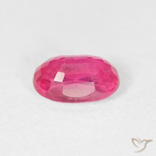 1.27カラットの天然Medium Dark-Pinkルビー、楕円形、VS