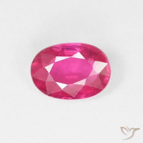 1.09ct 天然 Medium Dark-Pink ルビー, 楕円形, VS