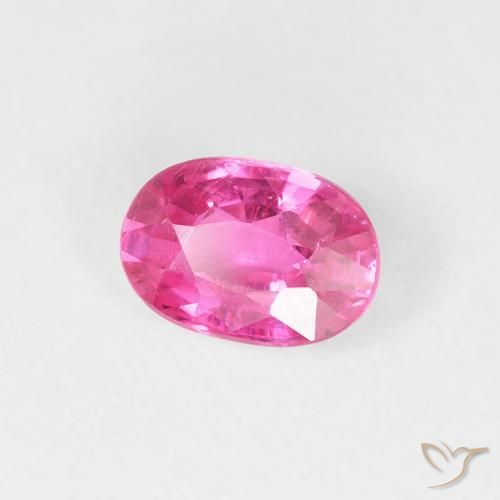0.96カラットの天然Medium Dark-Pinkルビー、楕円形、VS