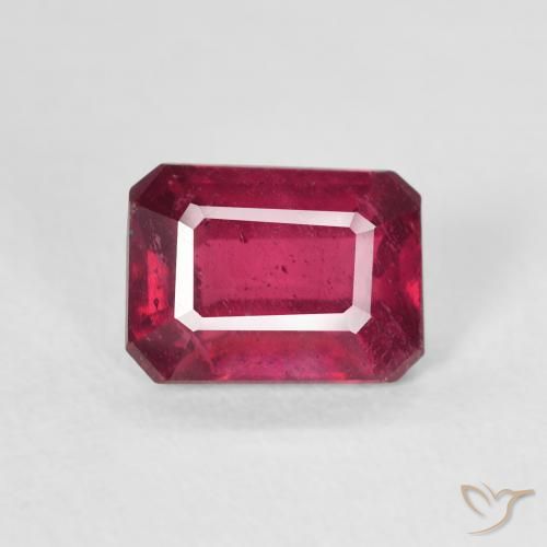 1.41ct 天然 ピンクがかったレッド ルビー, エメラルドカット, VS