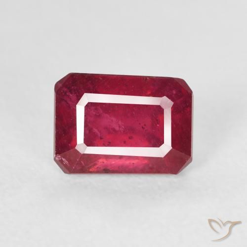 1.86ct 天然 ディープレッド ルビー, エメラルドカット, VS
