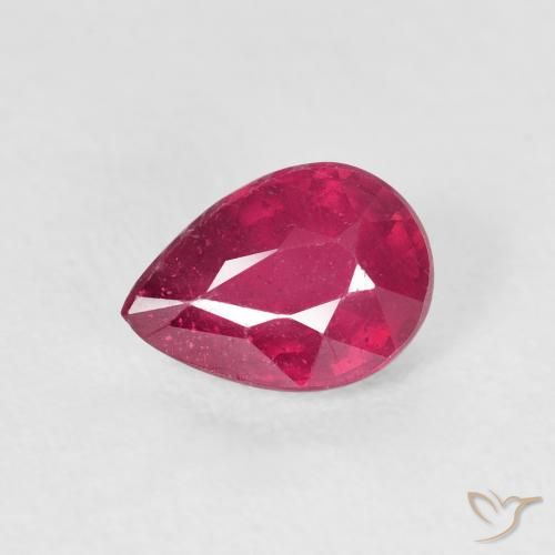 1.11ct 天然 濃い赤みがかったピンク ルビー, 洋梨の形, VS-SI