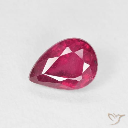 1.01ct 天然 濃い赤みがかったピンク ルビー, 洋梨の形, VS-SI