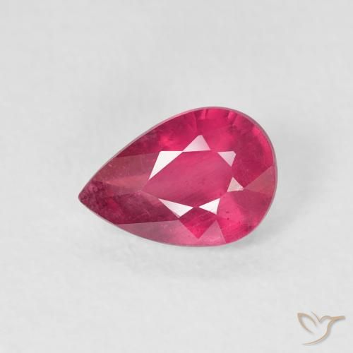 0.95ct 天然 Medium Dark-Red ルビー, 洋梨の形, VS-SI