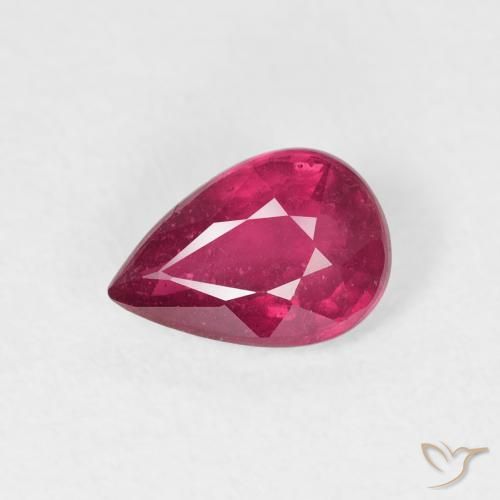 0.94ct 天然 ピンクがかったレッド ルビー, 洋梨の形, VS-SI