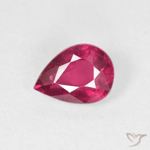 0.91ct 天然 赤みがかったピンク ルビー, 洋梨の形, VS-SI