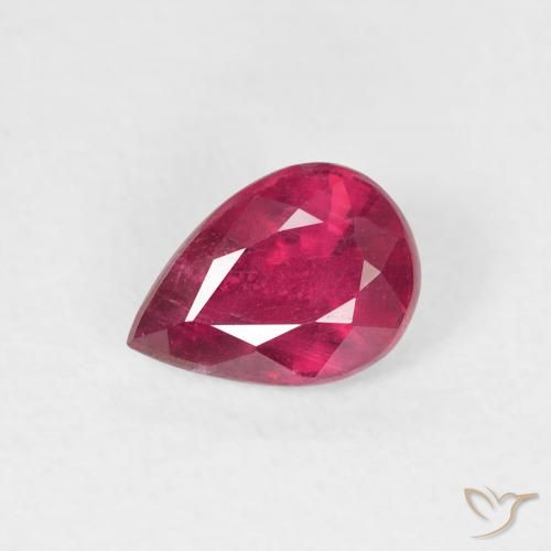 0.94ct 天然 濃い赤みがかったピンク ルビー, 洋梨の形, VS-SI