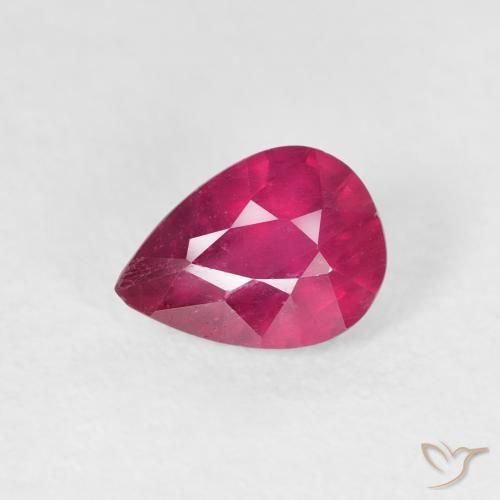 0.98ct 天然 ジャム・レッド ルビー, 洋梨の形, VS-SI